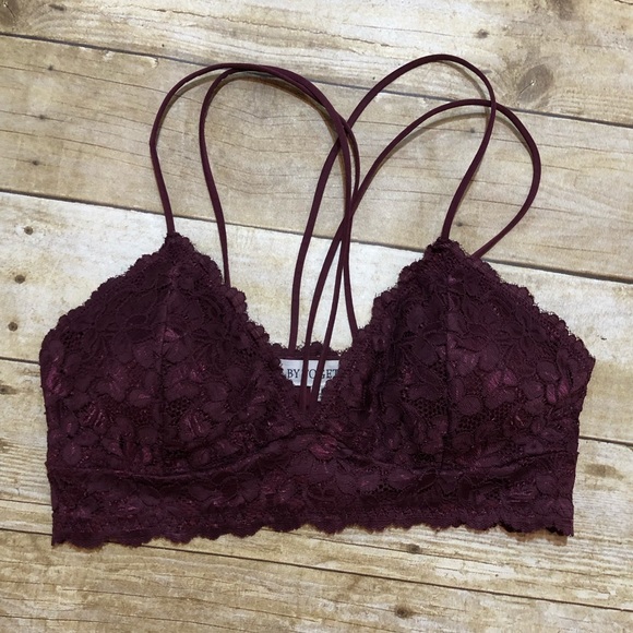By Together Other - By Together Burgundy Strappy Lace Bralette